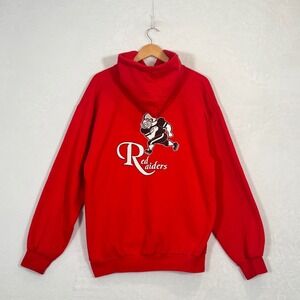 Vintage 90s Cotton and Company Red Red‎ Raiders Football Hoodie Large